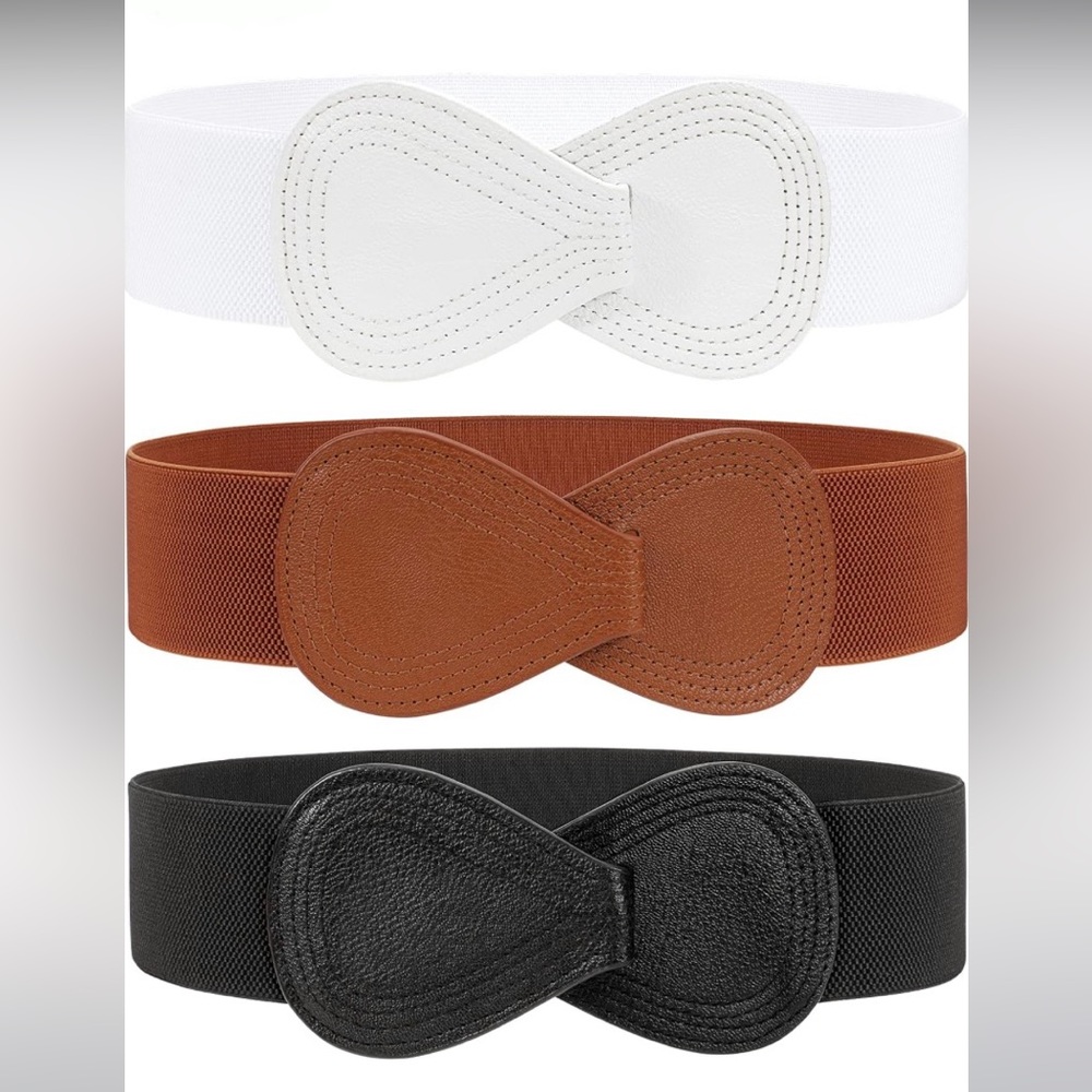 Wide Waist Belts • Black, White and Brown (3 Total) 🤎🤍🖤